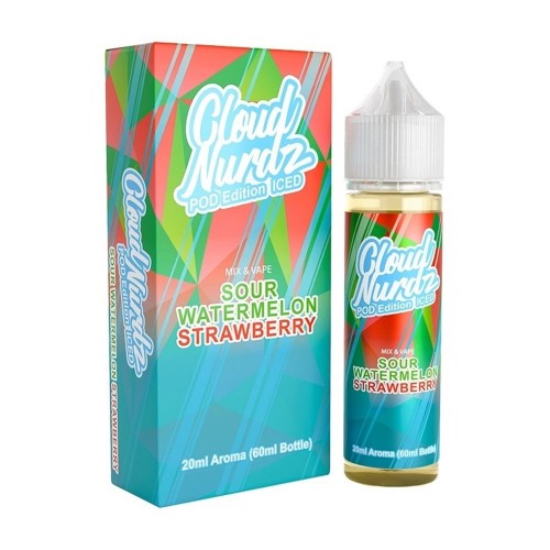 Cloud Nurdz Sour Watermelon Strawberry Pod Edition Iced Flavorshot 20ml/60ml